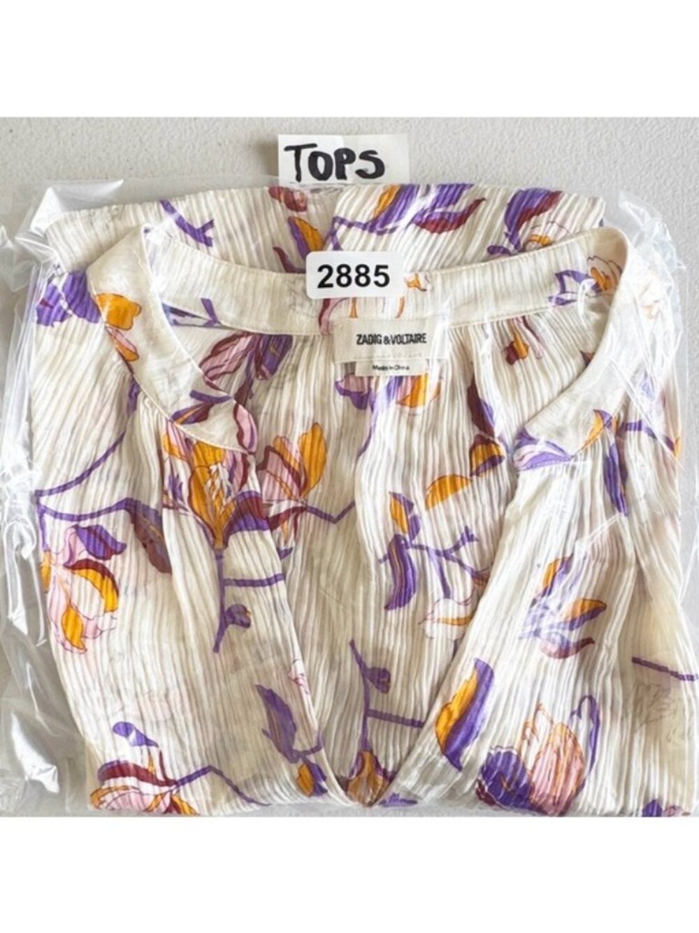 Zadig & Voltaire Cut Flowers Floral Tink Blouse Size Small - Picture 12 of 13